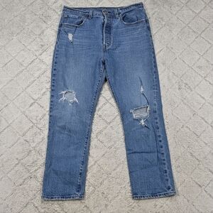 Levi's Jeans Women's 31 Blue 501 Original Fit High Rise Straight Leg Button Fly